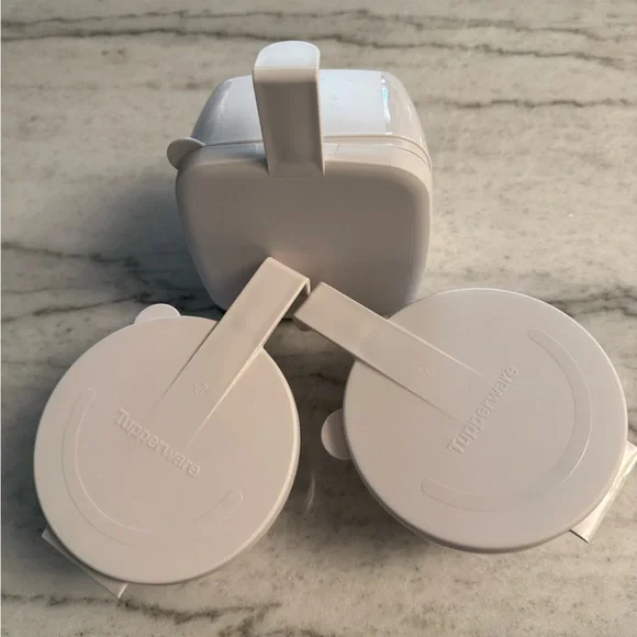 Tupperware White Forget Me Not Containers - Picture 3 of 6